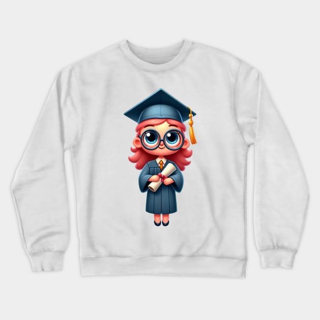 Cute Girl Graduation Crewneck Sweatshirt by Dmytro